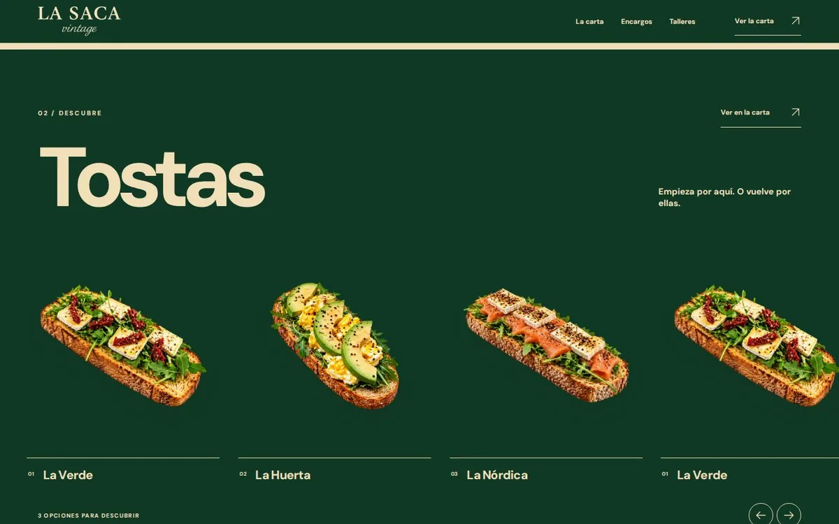 Web de La Saca Vintage, vista 3