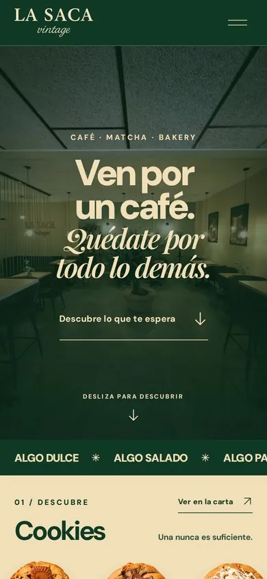 Web de La Saca Vintage en el móvil